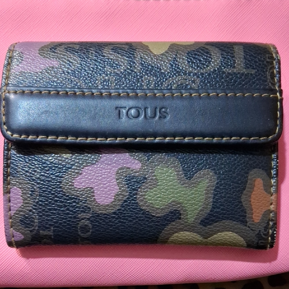 Tous Original Multicolor Camouflage **Vintage** Wallet. Made In SPAIN!